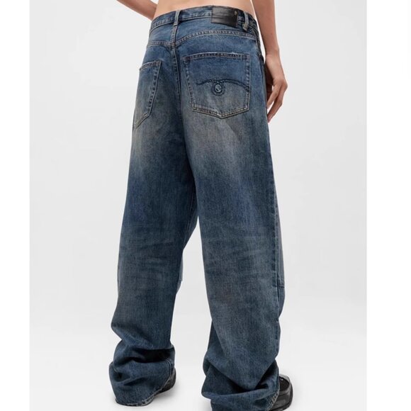 NWT R13 Wayne Wide Leg Jeans Denim Dawson Blue Sz25/27 - Picture 4 of 13